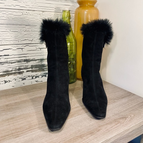 Aquatalia Black Suede Ankle Boots by Marvin K. - Picture 4 of 14